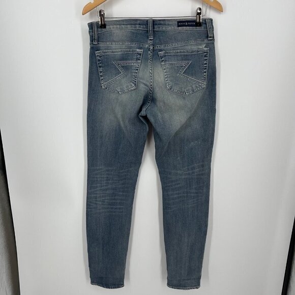 Rock & Republic Women Berlin Skinny Jeans Size 8 Light Stone Wash Casual Stretch - Picture 2 of 7